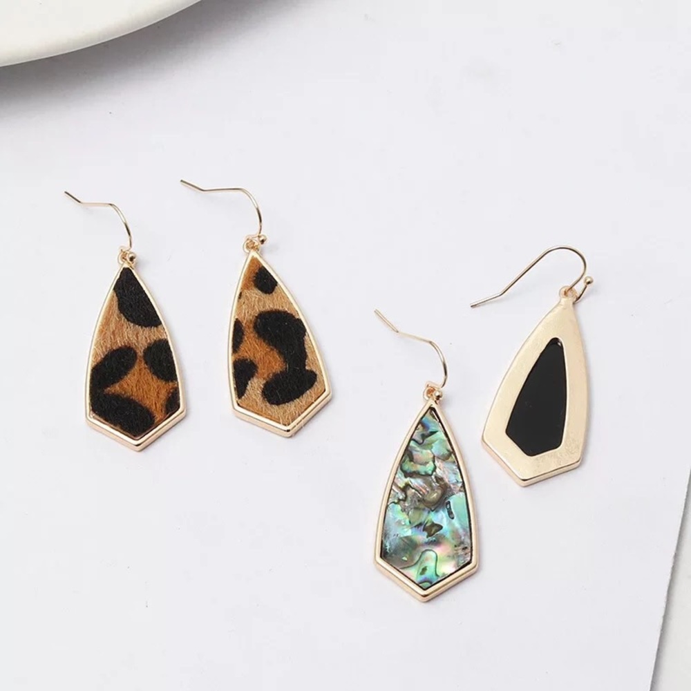 Abalone Endearing Shell Dangle Trendy Earring - Picture 4 of 4